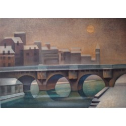 Louis Toffoli : Lithographie originale - Le Pont Neuf