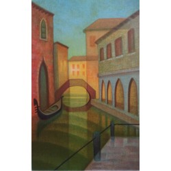 Louis Toffoli : Lithographie originale - Canal à Venise