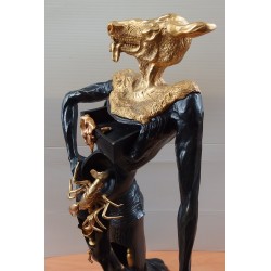 Salvador DALI : Sculpture originale - Le Minotaure à tête dorée