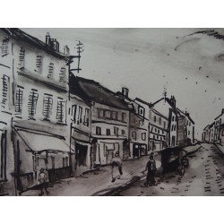 Maurice de Vlaminck - Gravure originale - La rue populaire