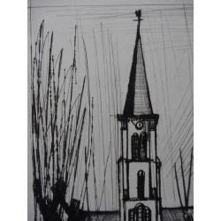 Bernard BUFFET - Gravure signée : L'Eglise