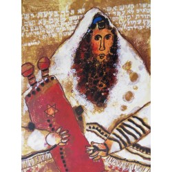 Theo TOBIASSE - Original lithographie : Le Rabbin et la Torah