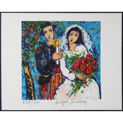 Mariage au bouquet de roses