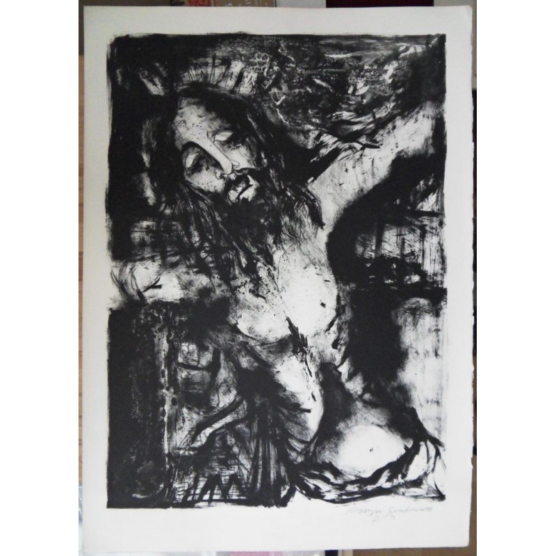 Raya Sorkine - Lithographie : Le Christ