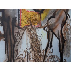 Salvador DALI - Lithographie (Chevaux daliniens) - Le Cheval de Troie