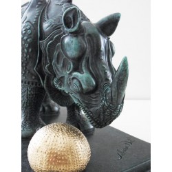 Salavador DALI - Sculpture en bronze - Le Rhinocéros habillé en dentelles