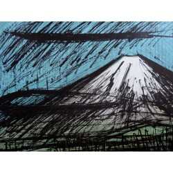 Bernard BUFFET - Lithographie Mourlot - Le mont Fuji et ses rizières