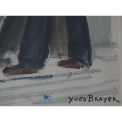 Yves BRAYER - Aquarelle - La lanterne