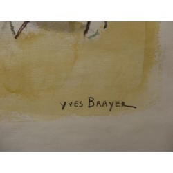 Yves BRAYER - Aquarelle - Deux toréadors