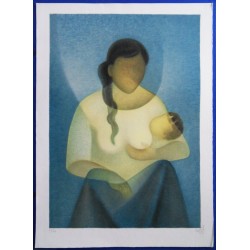 Louis TOFFOLI - Lithographie - Maternité sereine