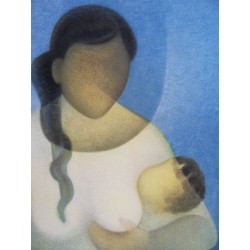 Louis TOFFOLI - Lithographie - Maternité sereine