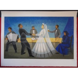 Louis TOFFOLI - Lithographie - Le Mariage