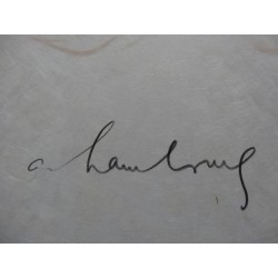 André HAMBOURG - Lithographie Honfleur - La barque échouée