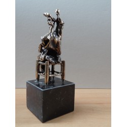 Salvador DALI - Sculpture originale en bronze - Don Quichotte assis