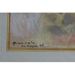 Emilio GRAU SALA : Pastel original signé - Cadaquès