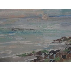 Emilio GRAU SALA : Aquarelle signée - Honfleur : L'estuaire de la Seine