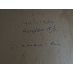 Emilio GRAU SALA : Aquarelle signée - Honfleur : L'estuaire de la Seine