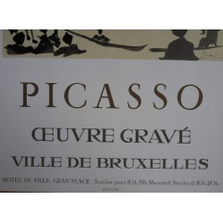 Pablo PICASSO - Lithographie - Oeuvre Gravé - Bruxelles 1973