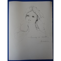 Camille HILAIRE - Dessin original - Portrait de femme