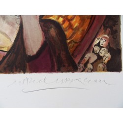 Marcel MARCEAU ("le Mime") - Lithographie : L'entrée de Bip