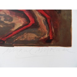 Marcel MARCEAU ("le Mime") - Lithographie : Le cheval rouge
