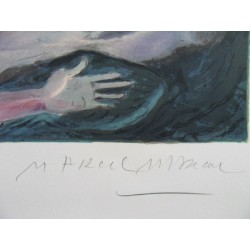 Marcel MARCEAU ("le Mime") - Lithographie : Bip avec Adam et Eve