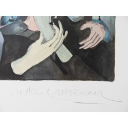 Marcel MARCEAU ("le Mime") - Lithographie : La Foule triste