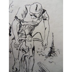 FOUJITA - Gravure : Tour de France 1960
