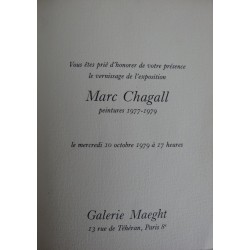 Marc CHAGALL - Lithographie : Homme à la Maison