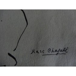 Marc CHAGALL - Lithographie : Chien dans un bouquet