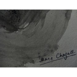 Marc CHAGALL - Lithographie : Couple au soleil