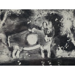 Marc CHAGALL - Gravure : Les deux ânes