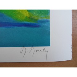 Marcel MOULY - Lithographie : La marina