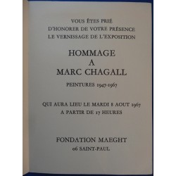 Marc CHAGALL - Lithographie : Peintre au bouquet