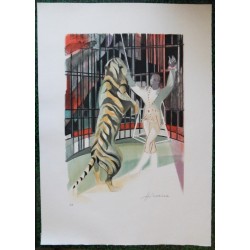 Camille HILAIRE - Lithographie : Le Tigre
