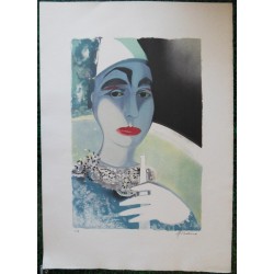 Camille HILAIRE - Lithographie : Pierrot le clown