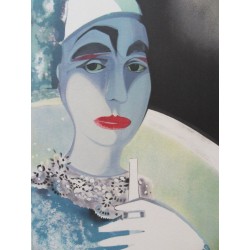 Camille HILAIRE - Lithographie : Pierrot le clown