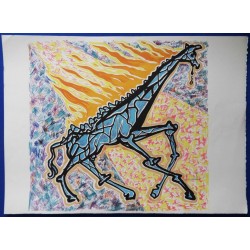 Salvador DALI - Lithographie : La Girafe en feu