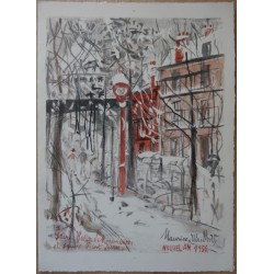 Maurice UTRILLO - Lithographie : Sacré Coeur en hiver