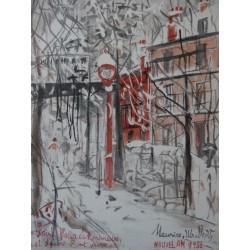 Maurice UTRILLO - Lithographie : Sacré Coeur en hiver