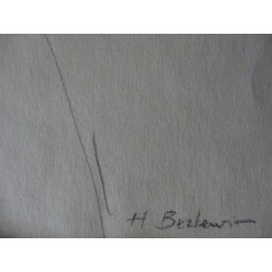 Henryk BERLEWI - Dessin signé : La main dans les cheveux