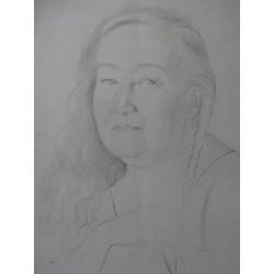 Henryk BERLEWI - Dessin signé : Portrait de ma mère