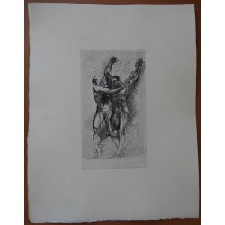 Auguste RODIN - Gavure : Dante et Virgile