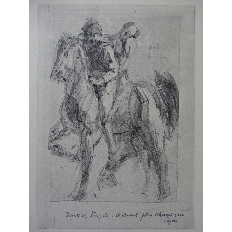Auguste RODIN - Gavure : Dante et Pégase