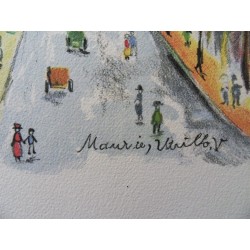 Maurice UTRILLO - Lithographie : Les Champs Elysées