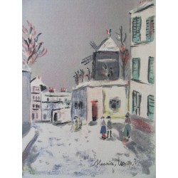 Maurice UTRILLO - Lithographie : Montmartre - Le Lapin Agile