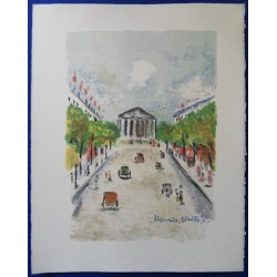 Maurice UTRILLO - Lithographie : La Madeleine - Rue Royale