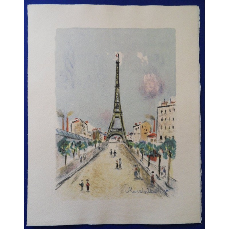 Maurice UTRILLO - Lithographie : La Tour Eiffel