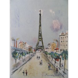 Maurice UTRILLO - Lithographie : La Tour Eiffel