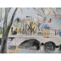 Maurice UTRILLO - Lithographie : Le Pont Neuf à Paris